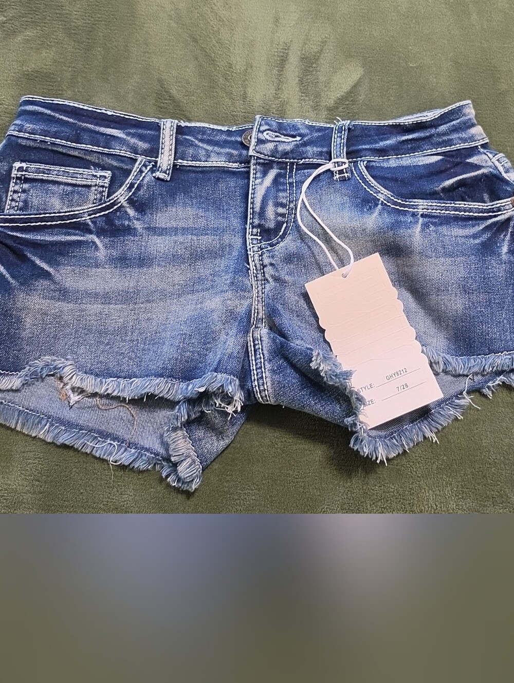 Women’s Distressed Denim Shorts - Blue